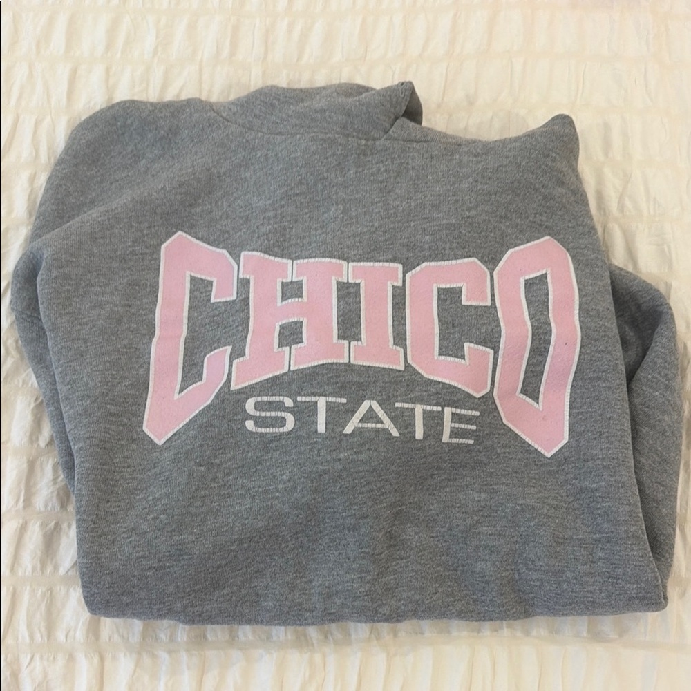 Chico State Gray Sweatshirt with Pink Lettering